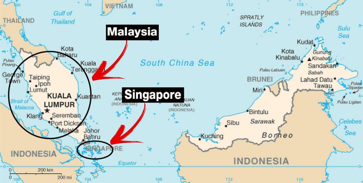 سنگاپور دنیا کے نقشے
