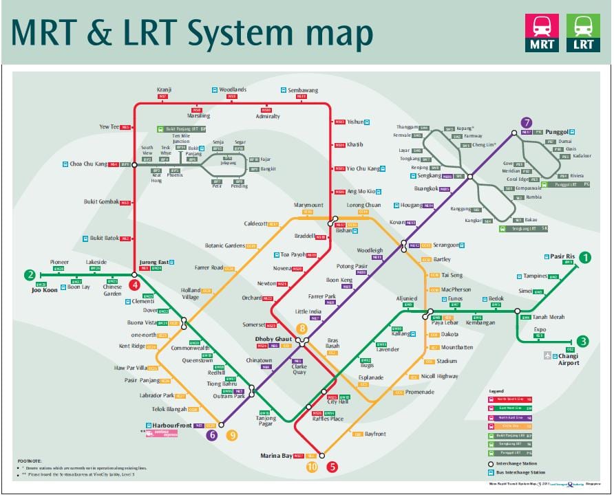 lrt راستے کا نقشہ سنگاپور