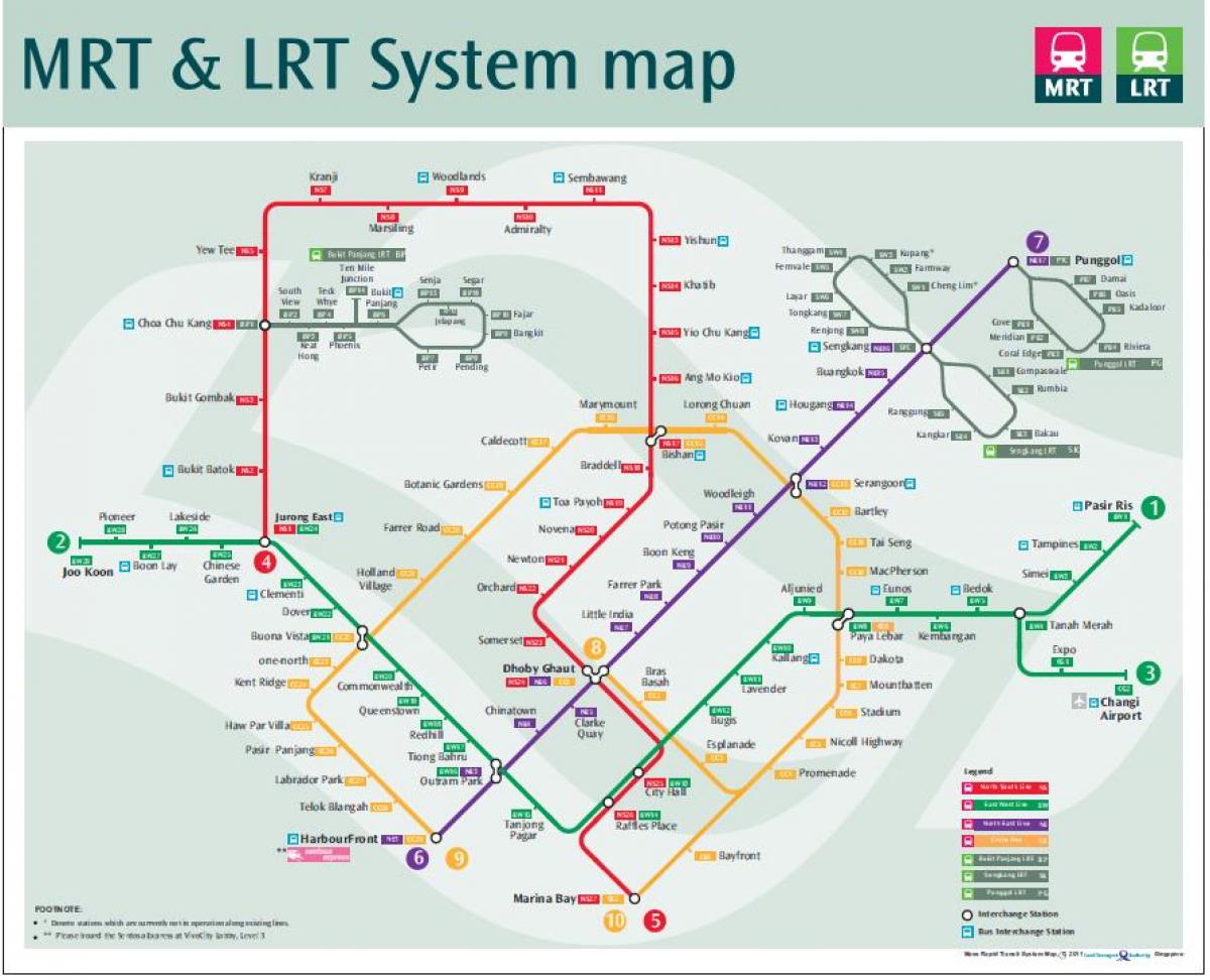 lrt راستے کا نقشہ سنگاپور