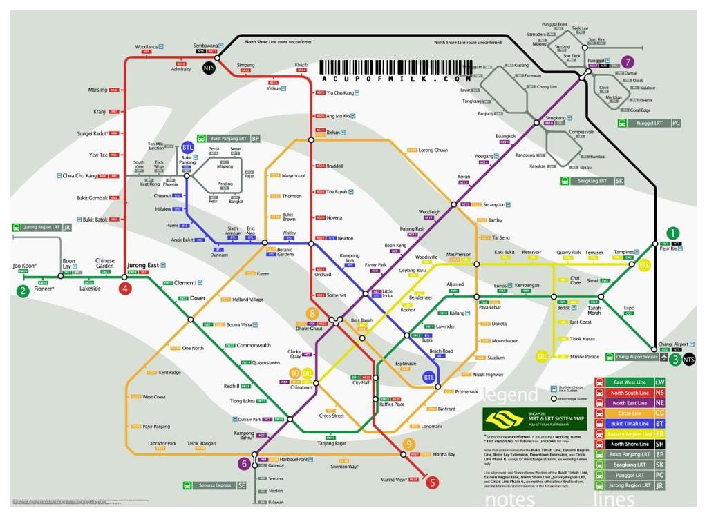 کا نقشہ سنگاپور mrt