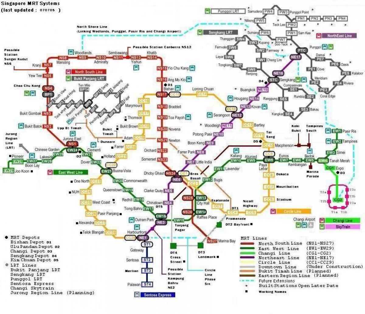mrt 7 سٹیشنوں کا نقشہ