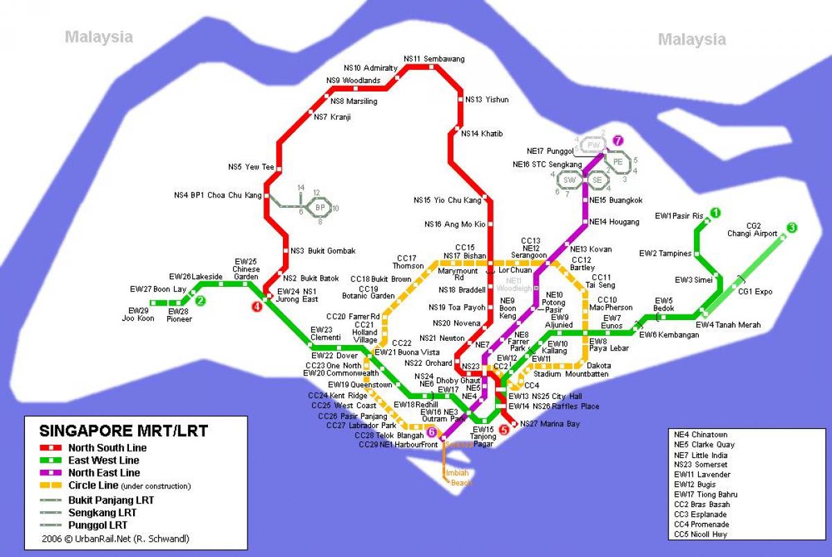 mtr راستے کا نقشہ سنگاپور