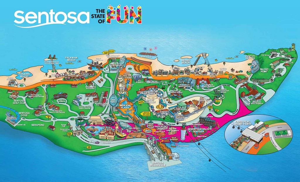 نقشہ کے sentosa جزیرہ