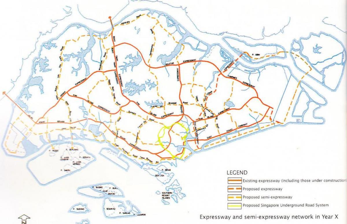 سنگاپور ہائی وے کا نقشہ