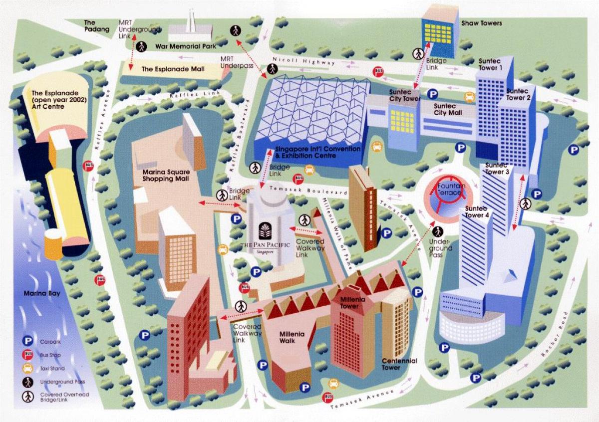 مرکزی کاروبار ضلع سنگاپور کا نقشہ