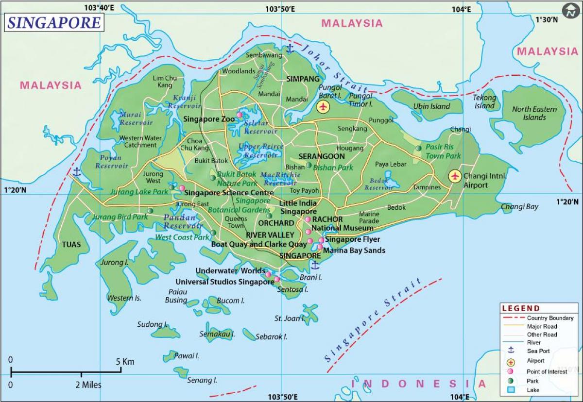 نقشہ سنگاپور کے شہر