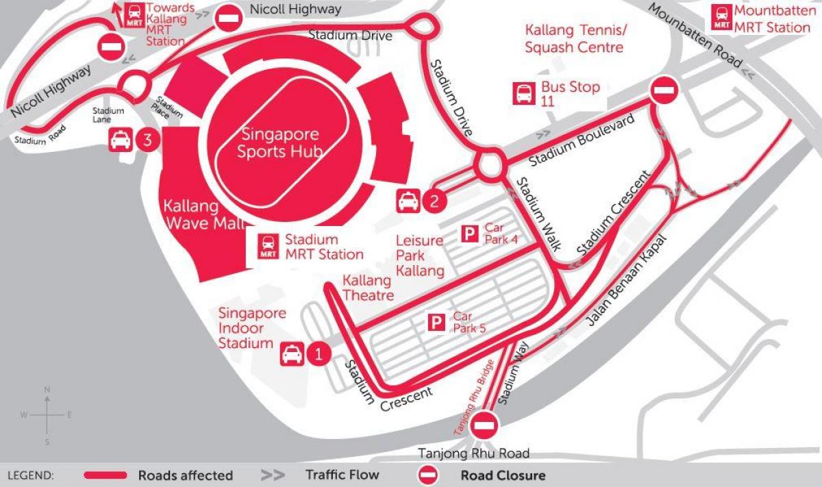 نقشہ سنگاپور کے کھیلوں مرکز