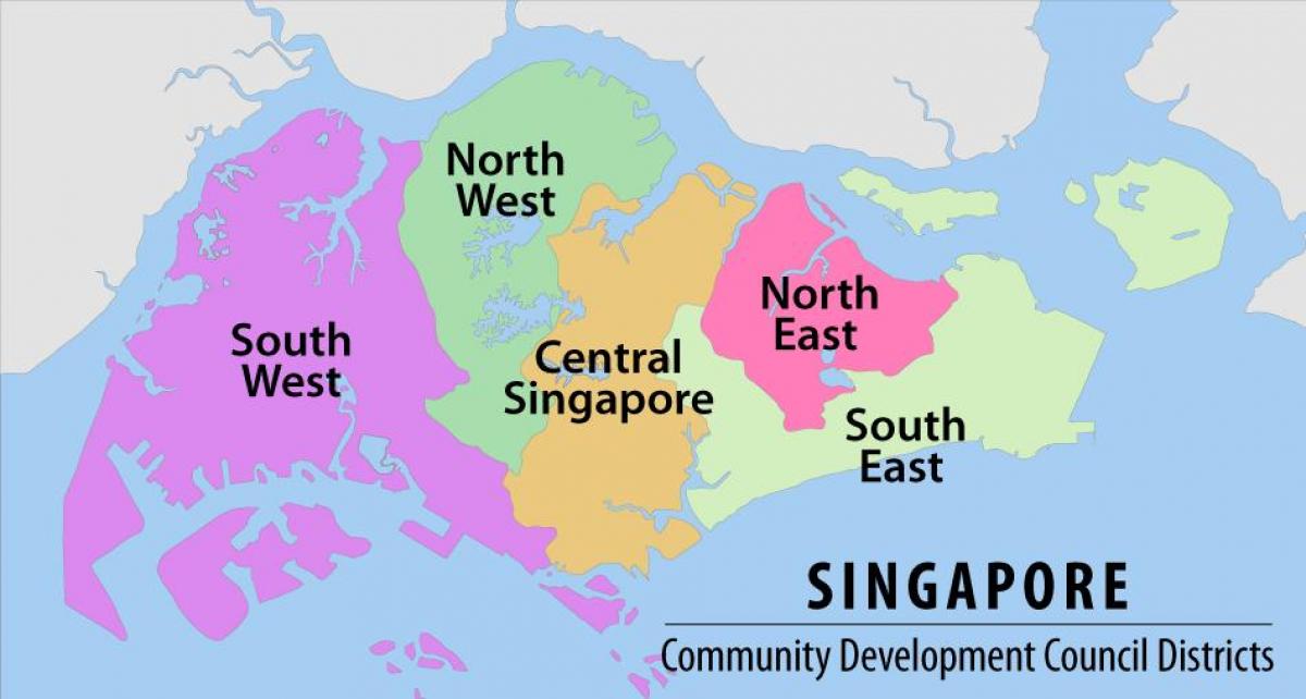 نقشہ سنگاپور کے علاقے