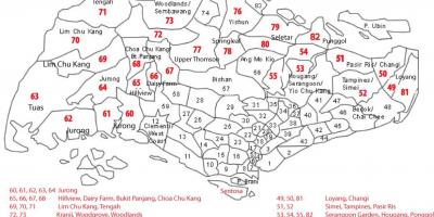سنگاپور پوسٹل کوڈ کا نقشہ