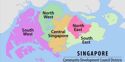 نقشہ سنگاپور کے علاقے